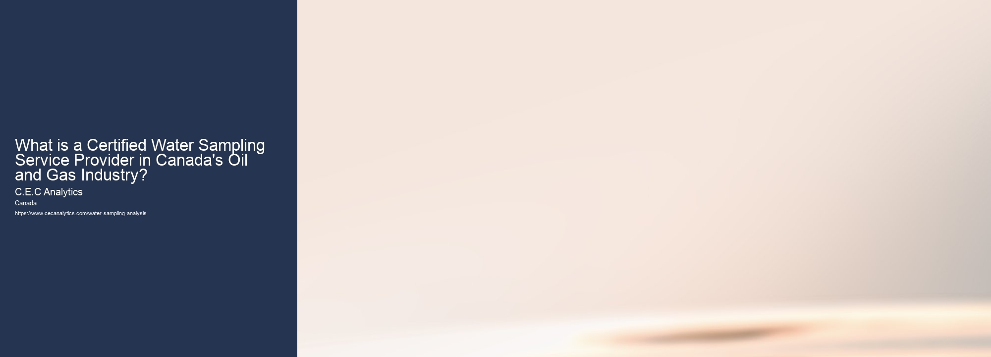 What is a Certified Water Sampling Service Provider in Canada's Oil and Gas Industry?