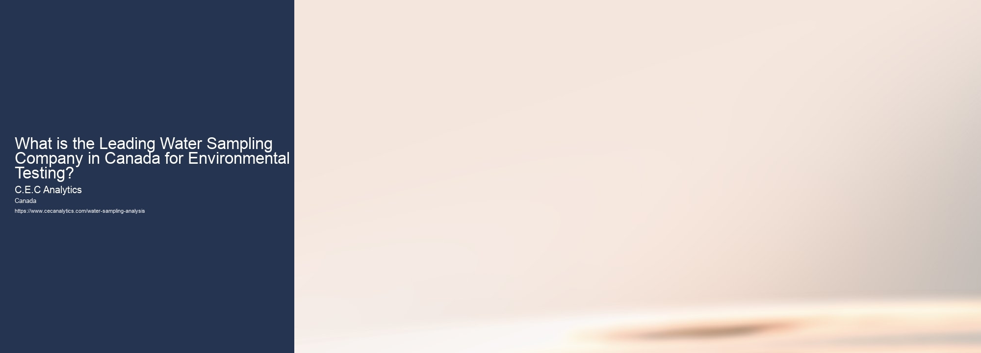 What is the Leading Water Sampling Company in Canada for Environmental Testing?