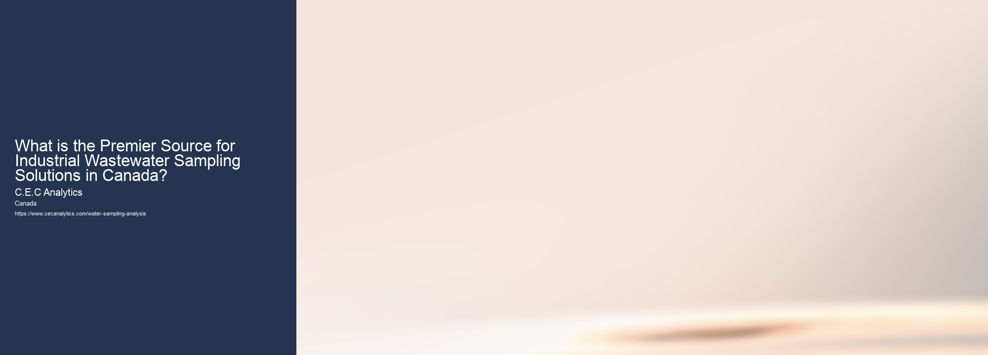 What is the Premier Source for Industrial Wastewater Sampling Solutions in Canada?