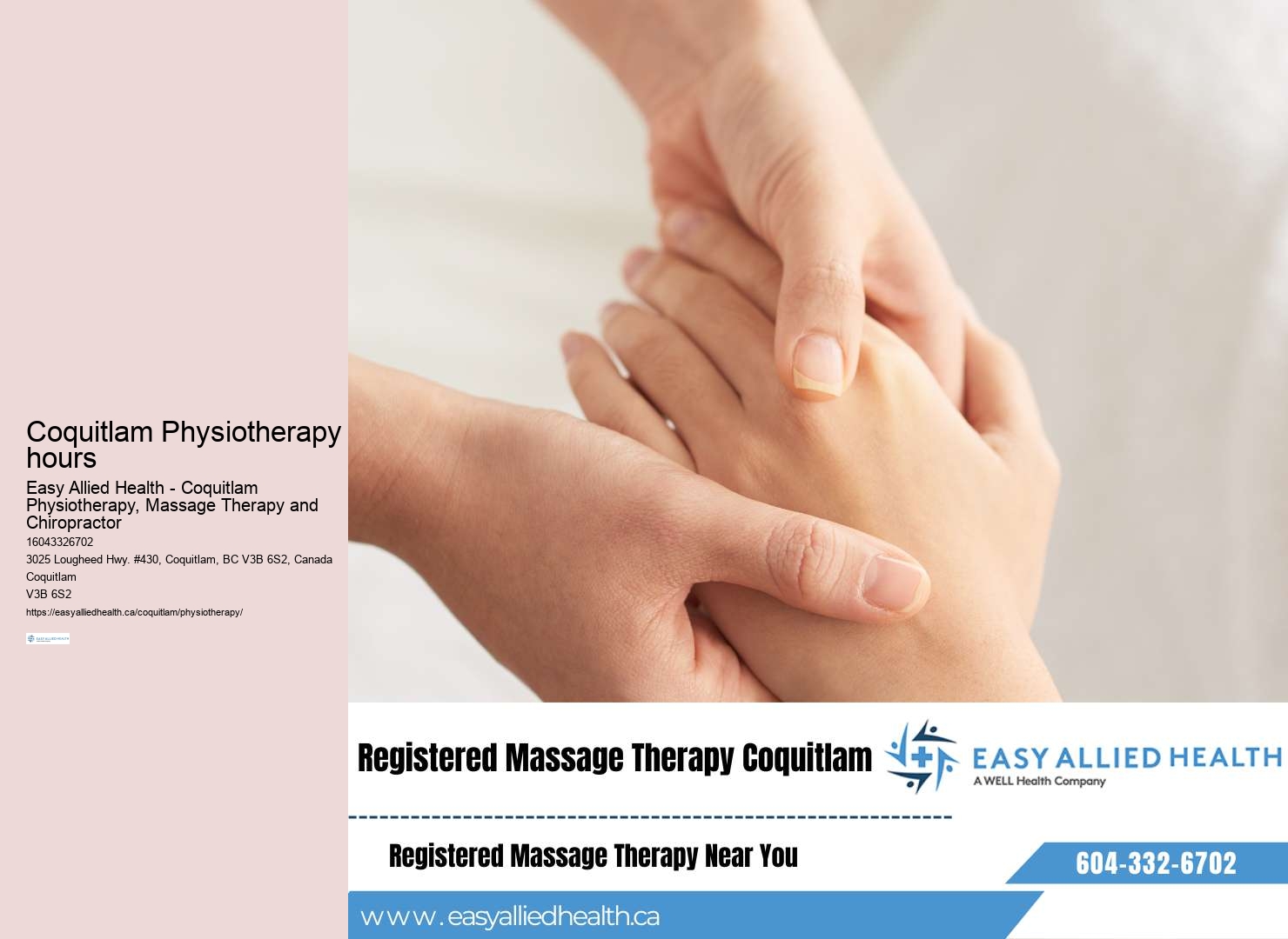 Coquitlam Physiotherapy specialties