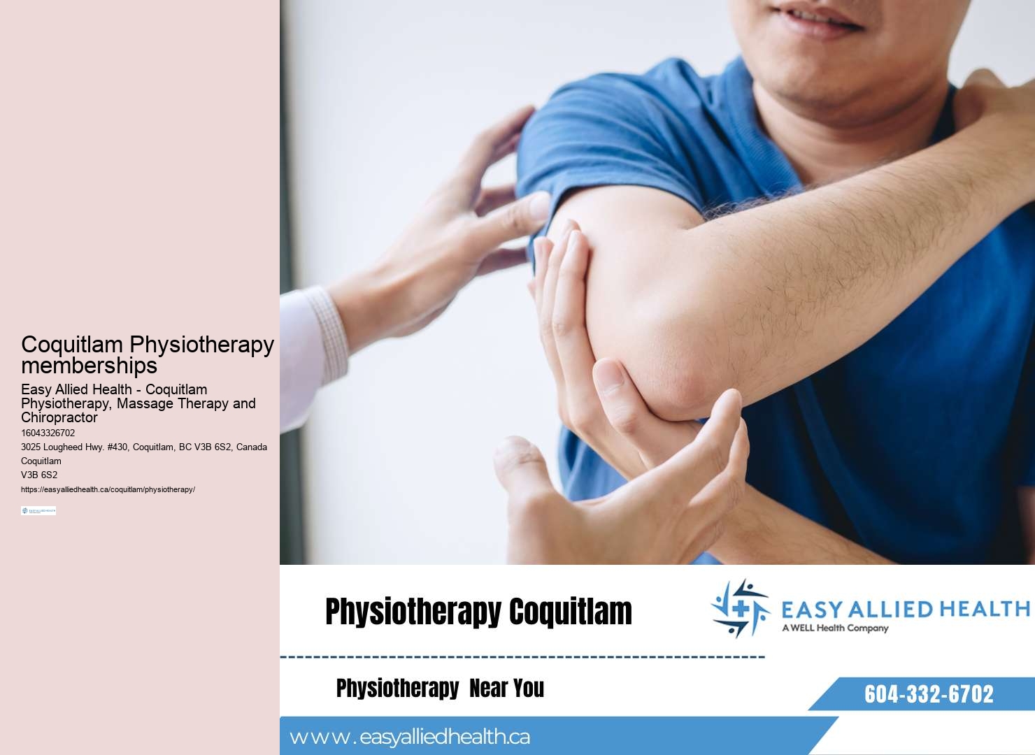 Coquitlam Physiotherapy treatment costs