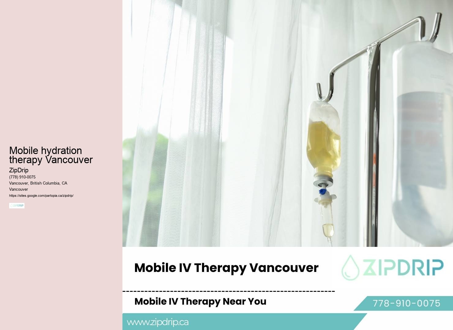 Mobile hydration therapy Vancouver mobile IV hydration clinic service near me