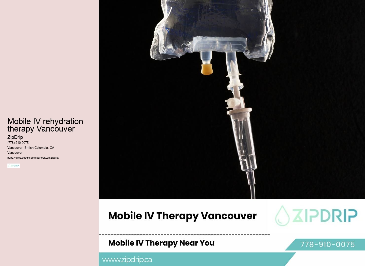 IV therapy mobile service at home Mobile IV rehydration therapy Vancouver