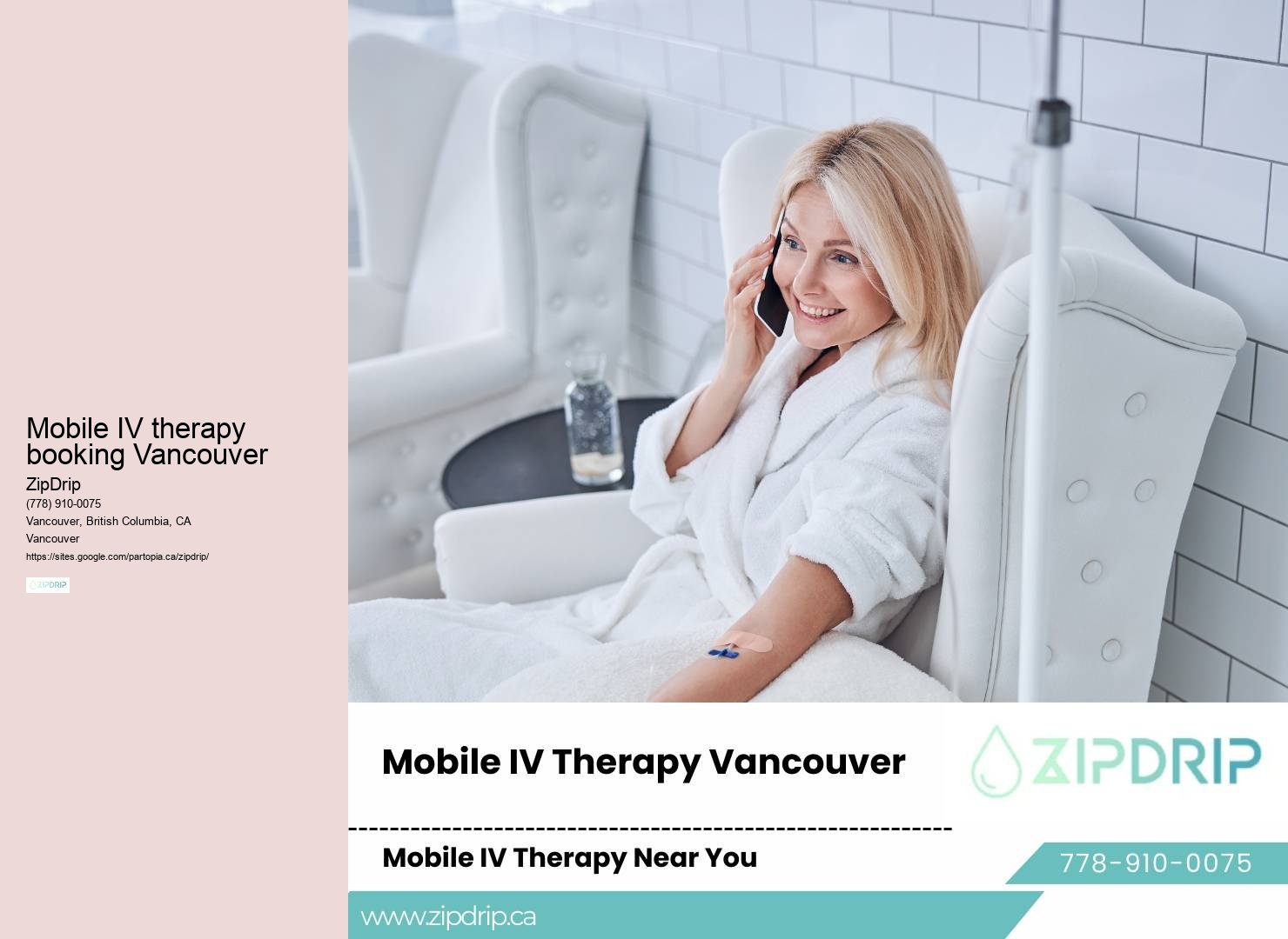 Home IV infusion Mobile IV therapy booking Vancouver