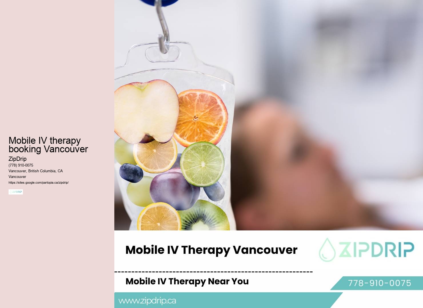 IV therapy for vitality and wellness Mobile IV therapy booking Vancouver