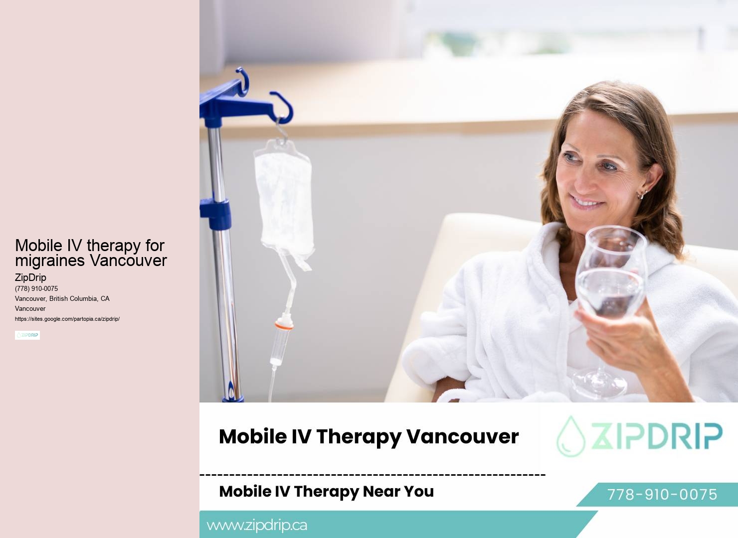 Mobile hydration therapy Mobile IV therapy for migraines Vancouver