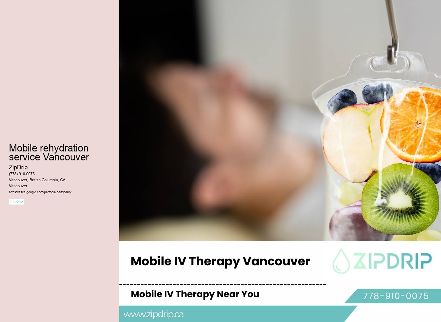 Mobile IV vitamin rehydration Mobile rehydration service Vancouver