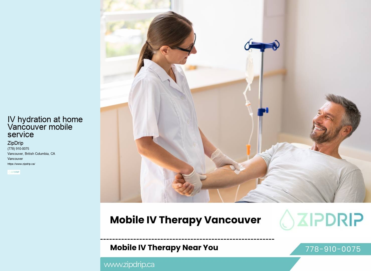 IV hydration at home Vancouver mobile service IV Therapy for Detoxification
