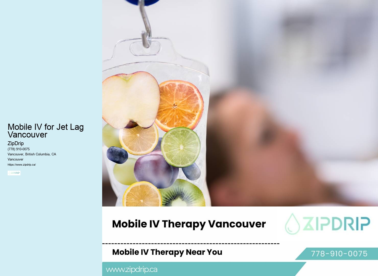 Mobile IV for Jet Lag Vancouver Mobile Hydration IV Therapy