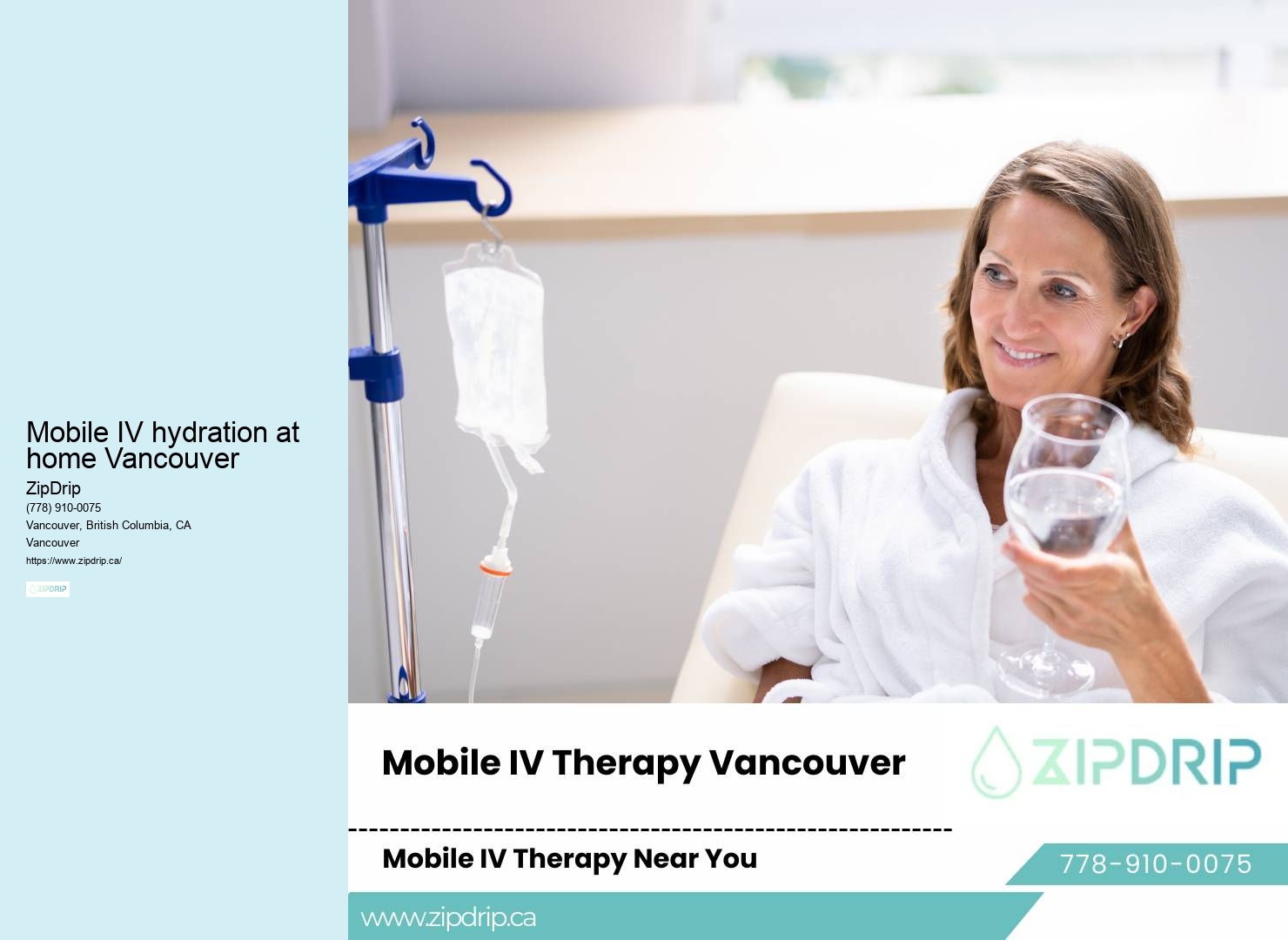 Mobile IV hydration at home Vancouver Mobile IV Therapy Care