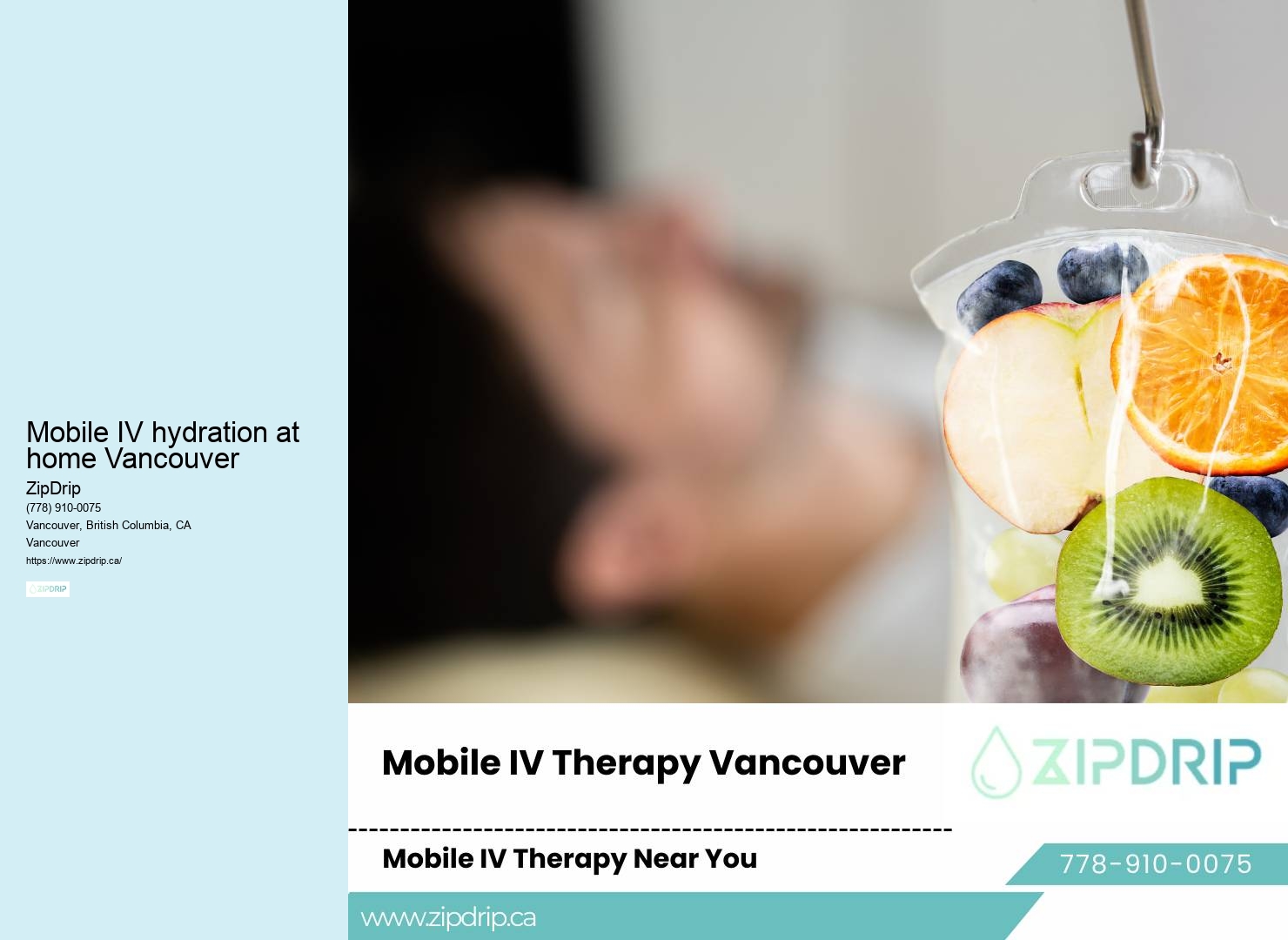 On-the-Go IV Infusions Mobile IV hydration at home Vancouver