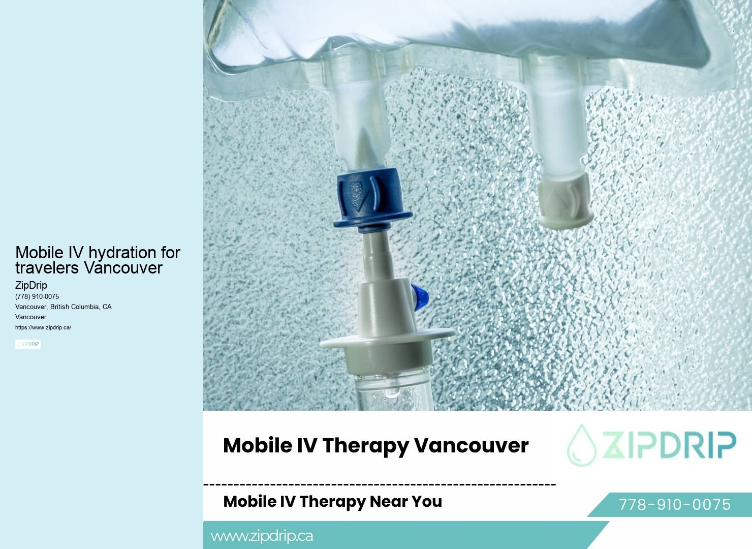 Mobile Wellness Infusions Mobile IV hydration for travelers Vancouver