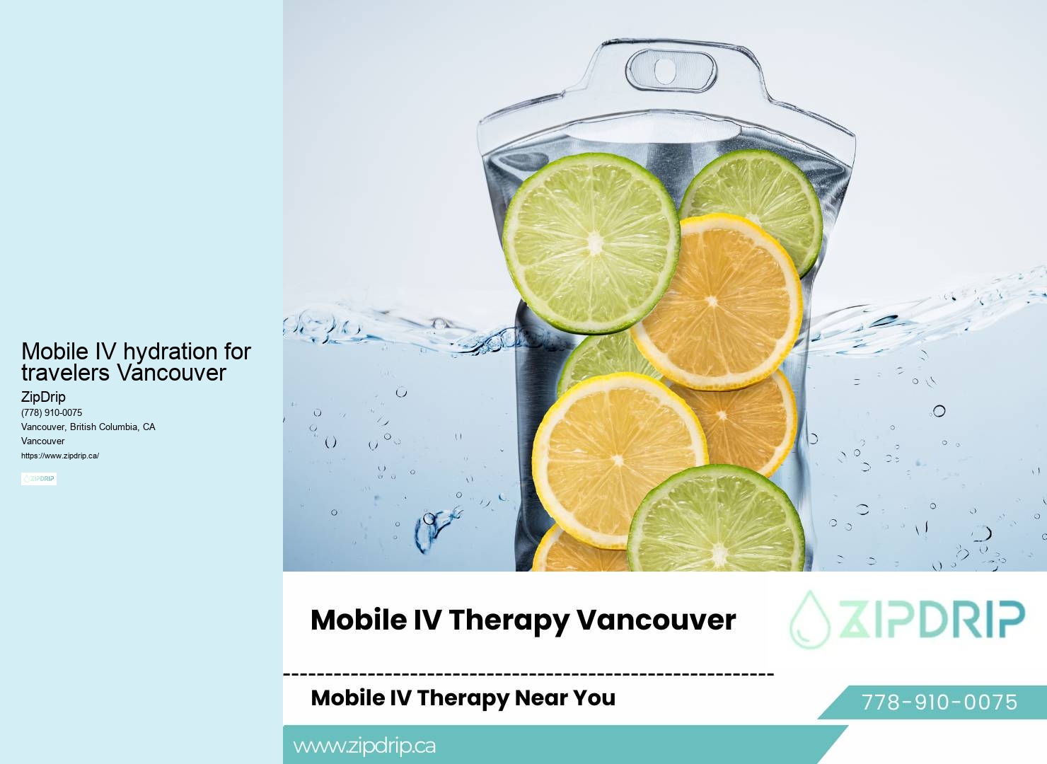 Mobile IV Drip Near Me Mobile IV hydration for travelers Vancouver