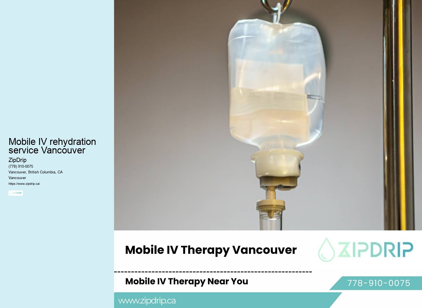 Personalized Mobile IV Treatments Mobile IV rehydration service Vancouver