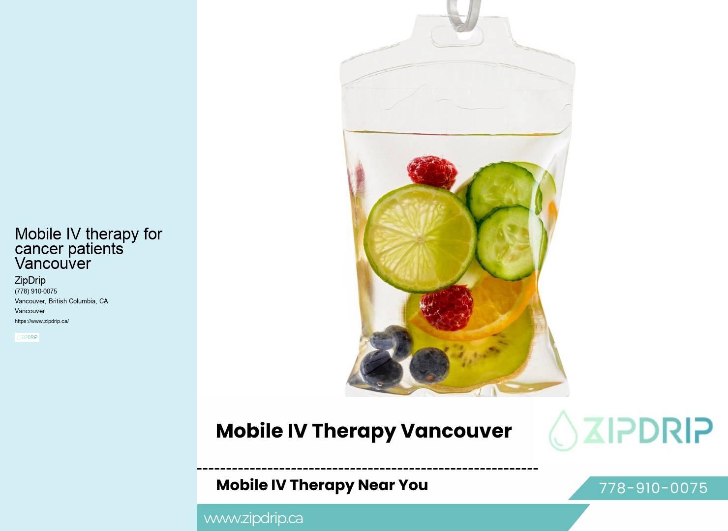 Mobile IV therapy for cancer patients Vancouver IV Hydration Therapy