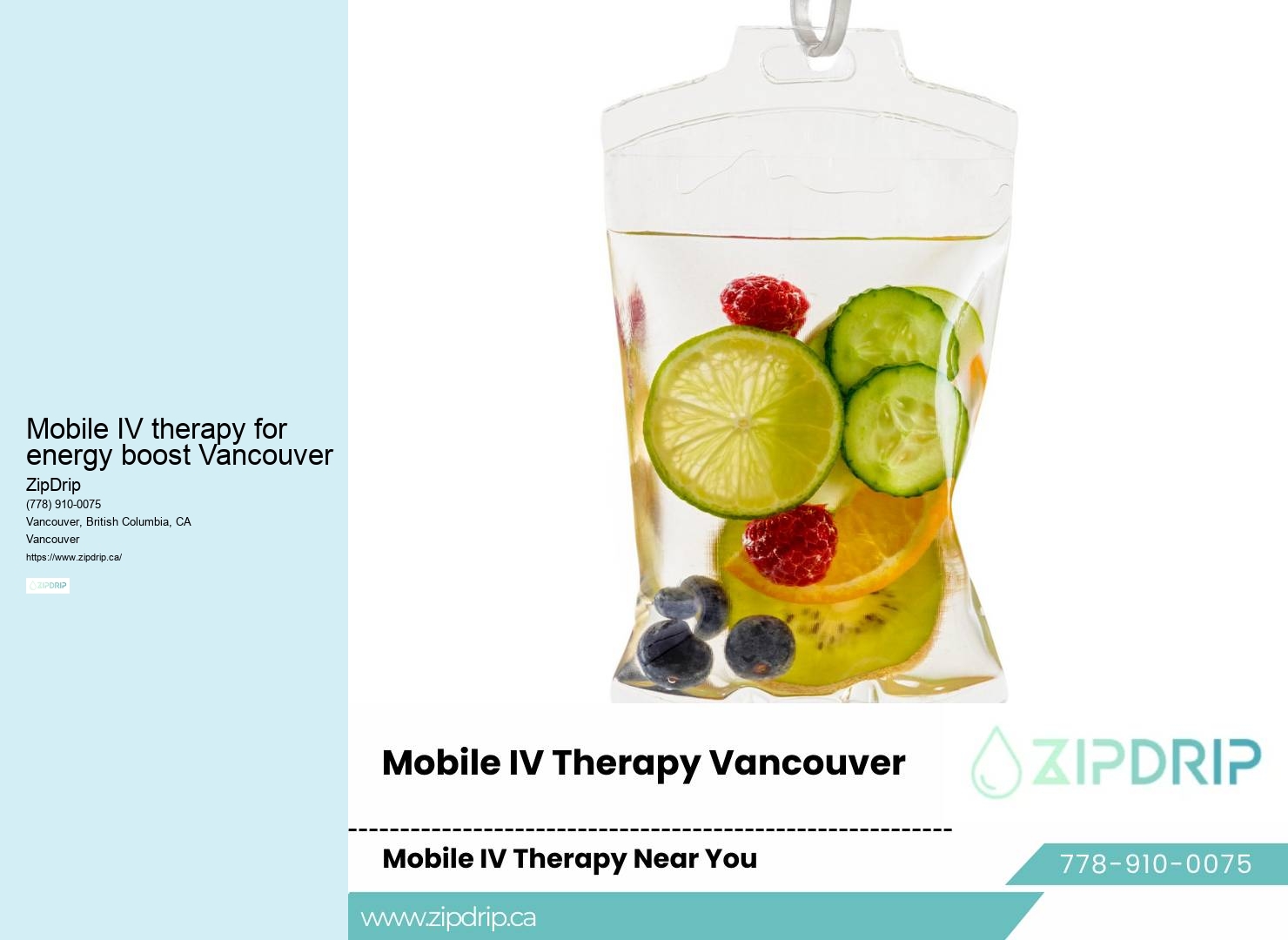 Mobile IV therapy for anxiety Mobile IV therapy for energy boost Vancouver