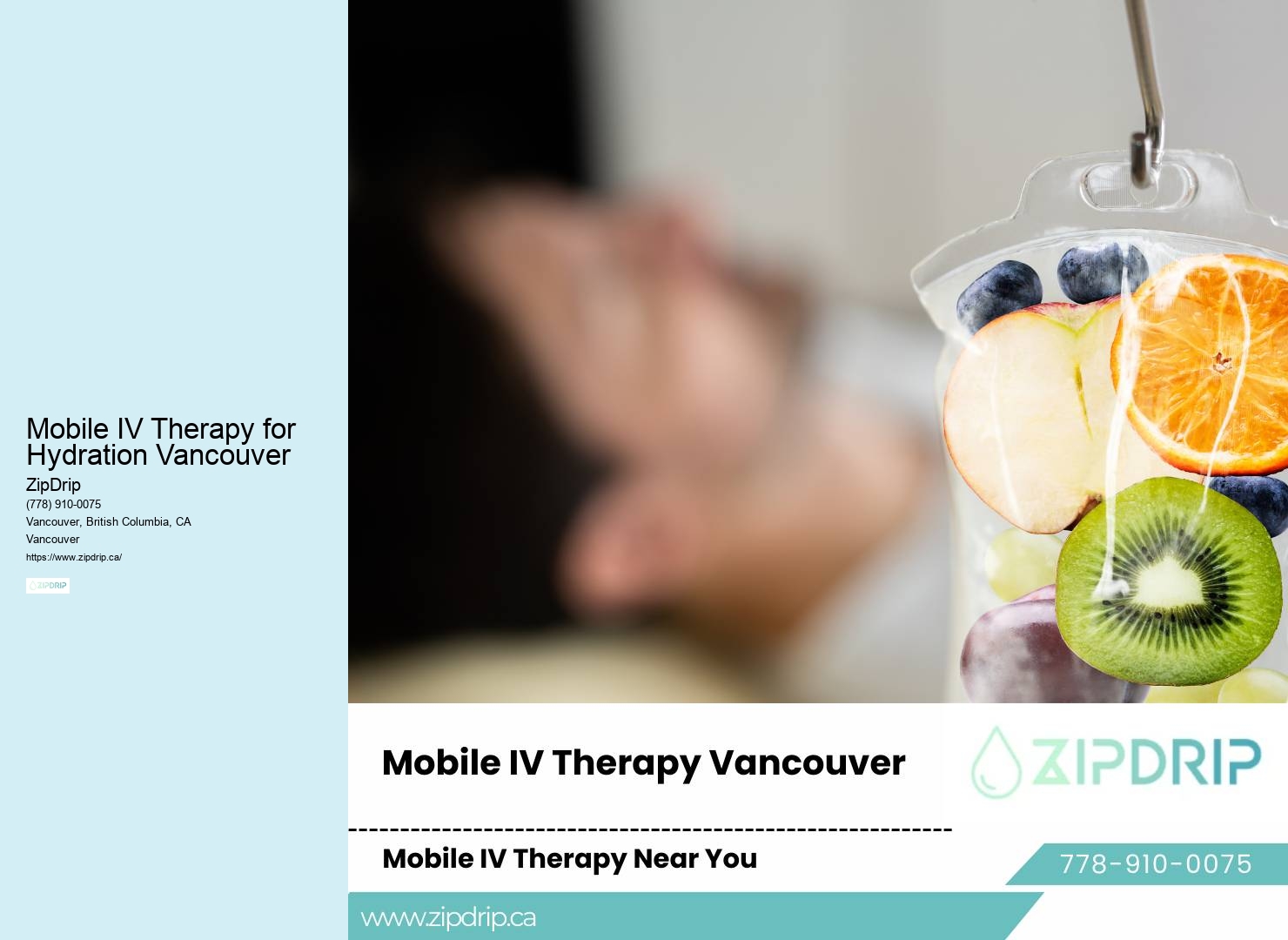 Mobile IV Therapy for Hydration Vancouver IV Therapy for Home Care