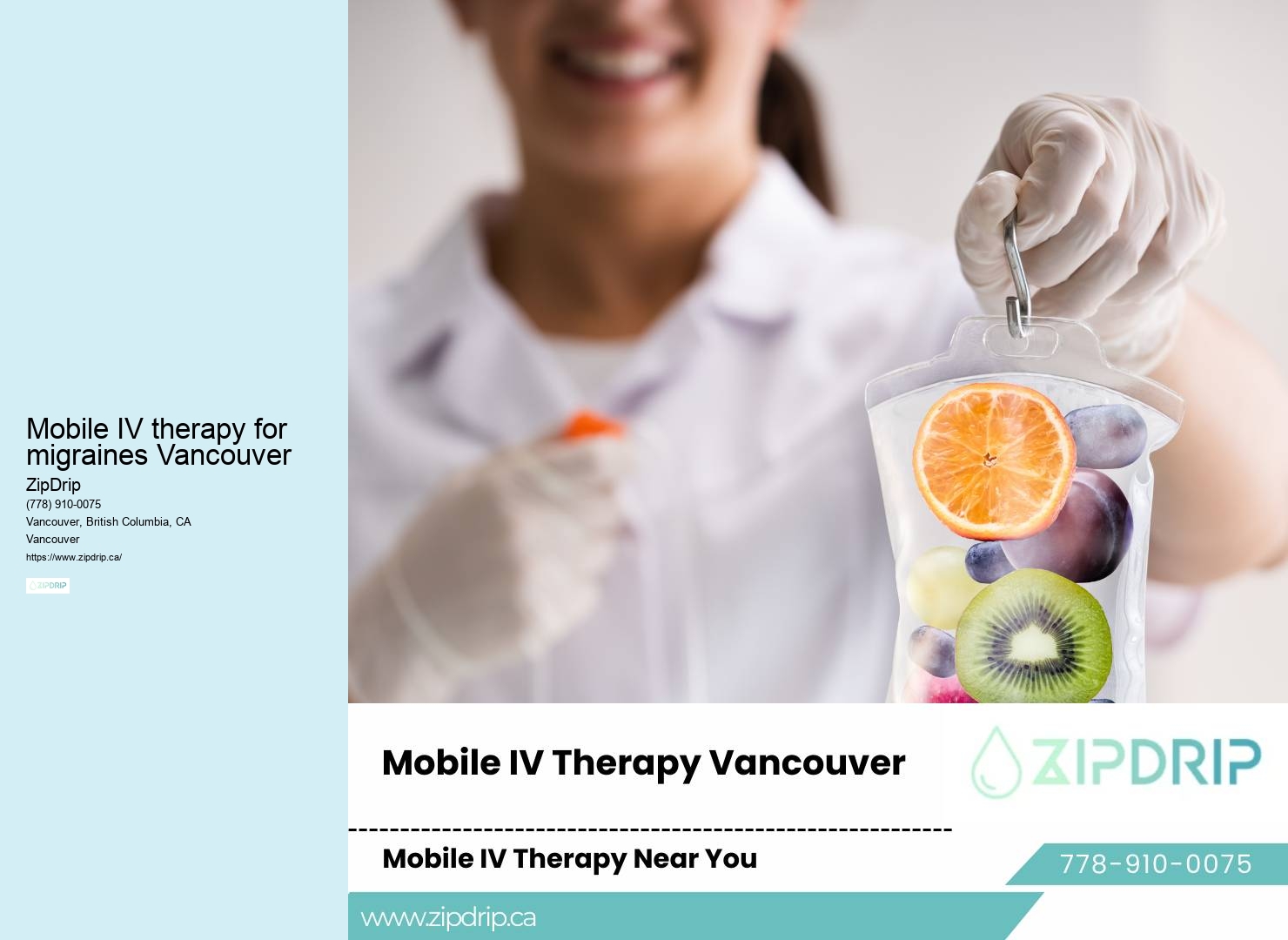 Mobile IV Hydration Services Mobile IV therapy for migraines Vancouver