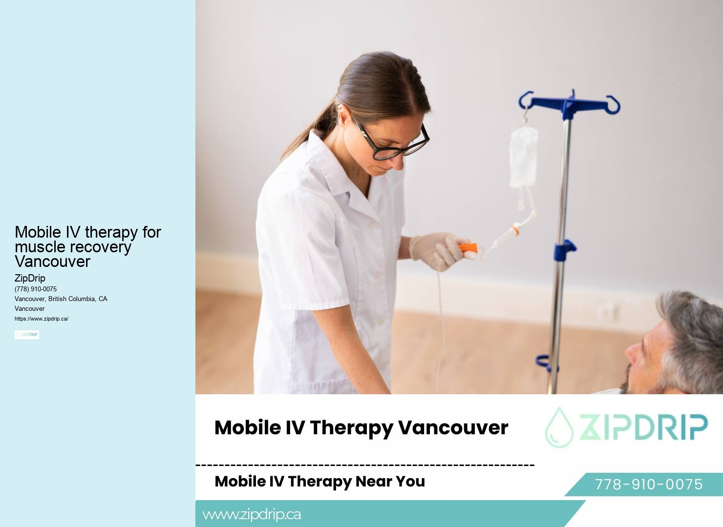Mobile IV therapy for muscle recovery Vancouver Mobile IV Infusion Therapy