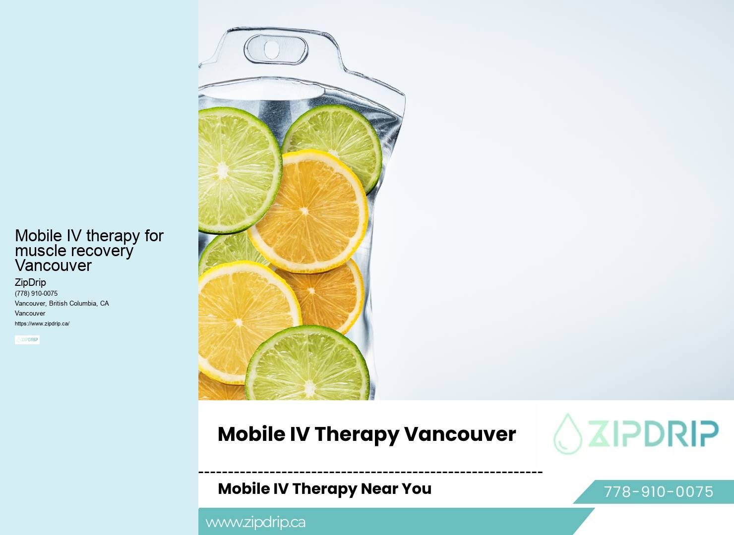Mobile IV Hydration for Wellness Mobile IV therapy for muscle recovery Vancouver