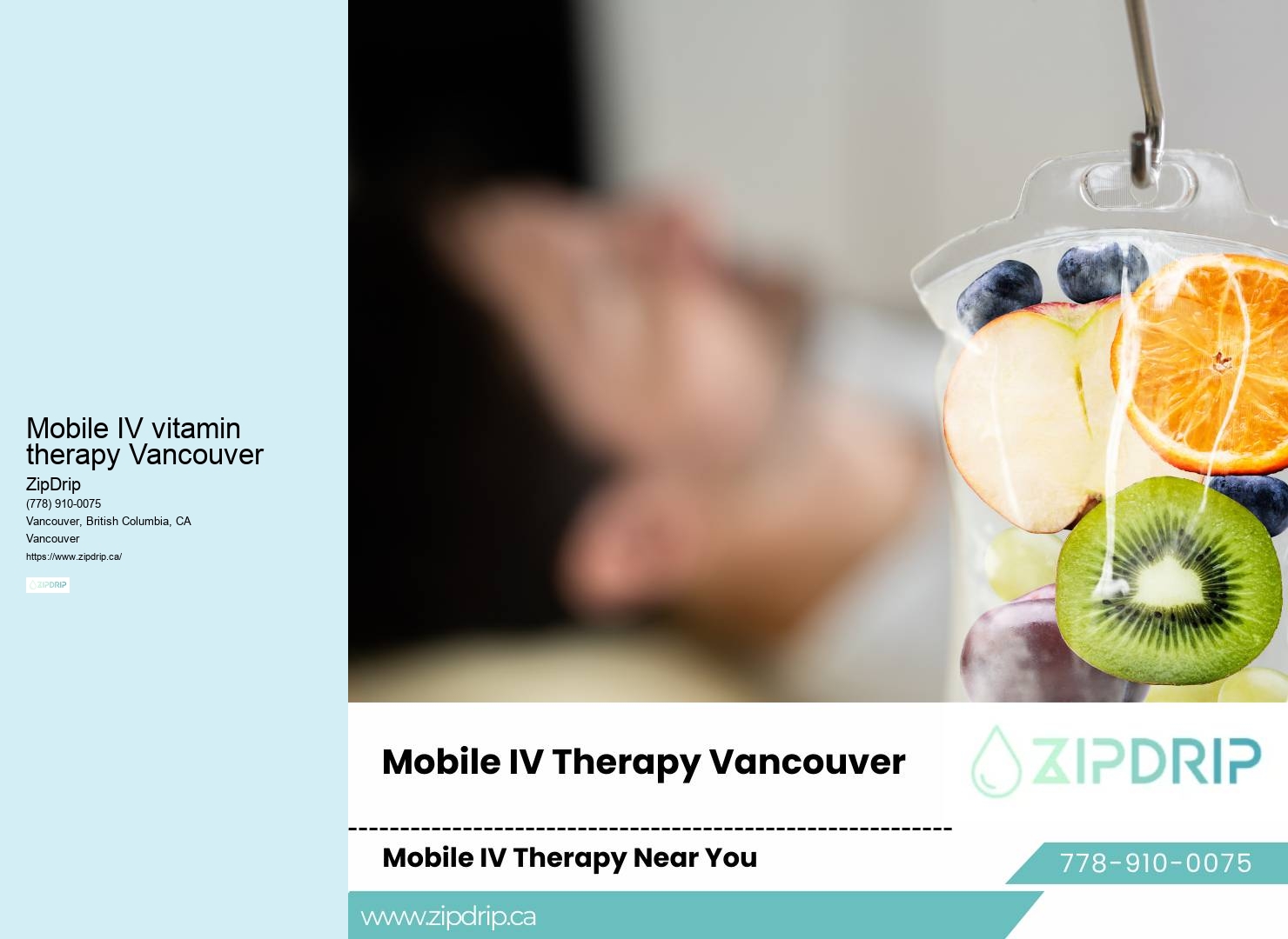 Mobile IV Therapy and Wellness Mobile IV vitamin therapy Vancouver