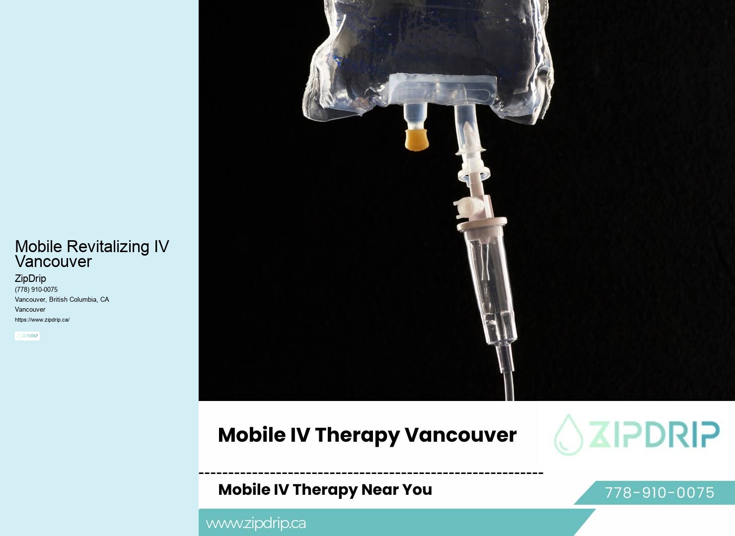 Mobile Vitamin Replenishment Mobile Revitalizing IV Vancouver