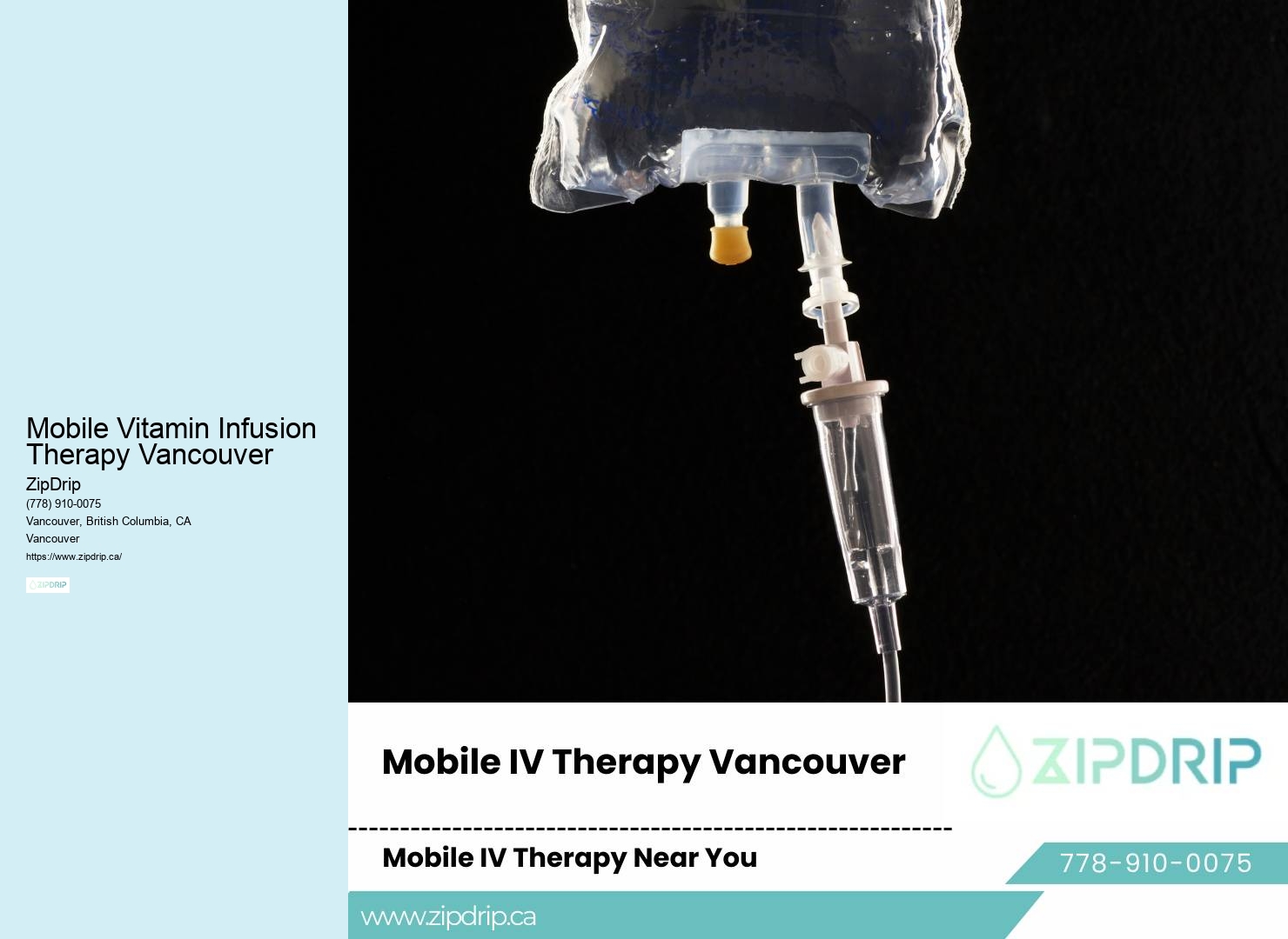 Mobile Wellness and Hydration IV Mobile Vitamin Infusion Therapy Vancouver