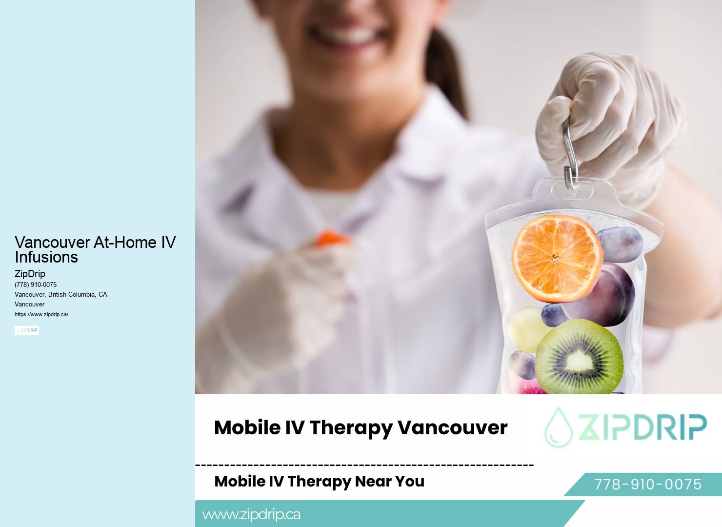 Mobile IV Infusion Providers Vancouver At-Home IV Infusions