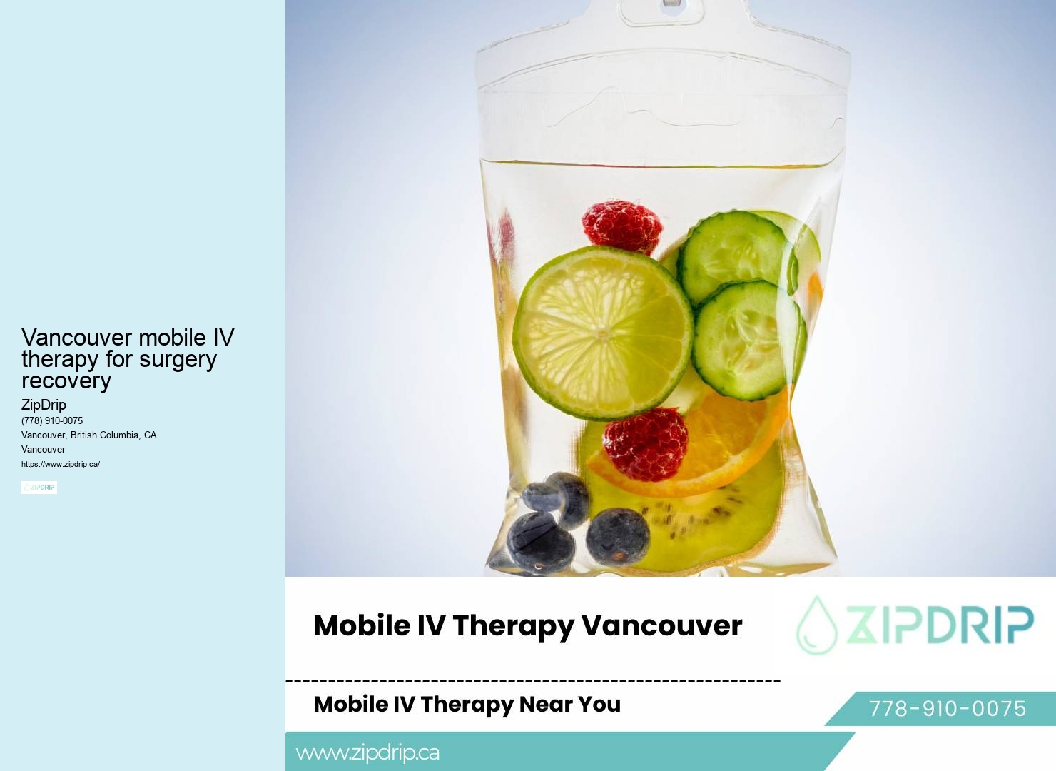 Wellness and Recovery IV Therapy Vancouver mobile IV therapy for surgery recovery
