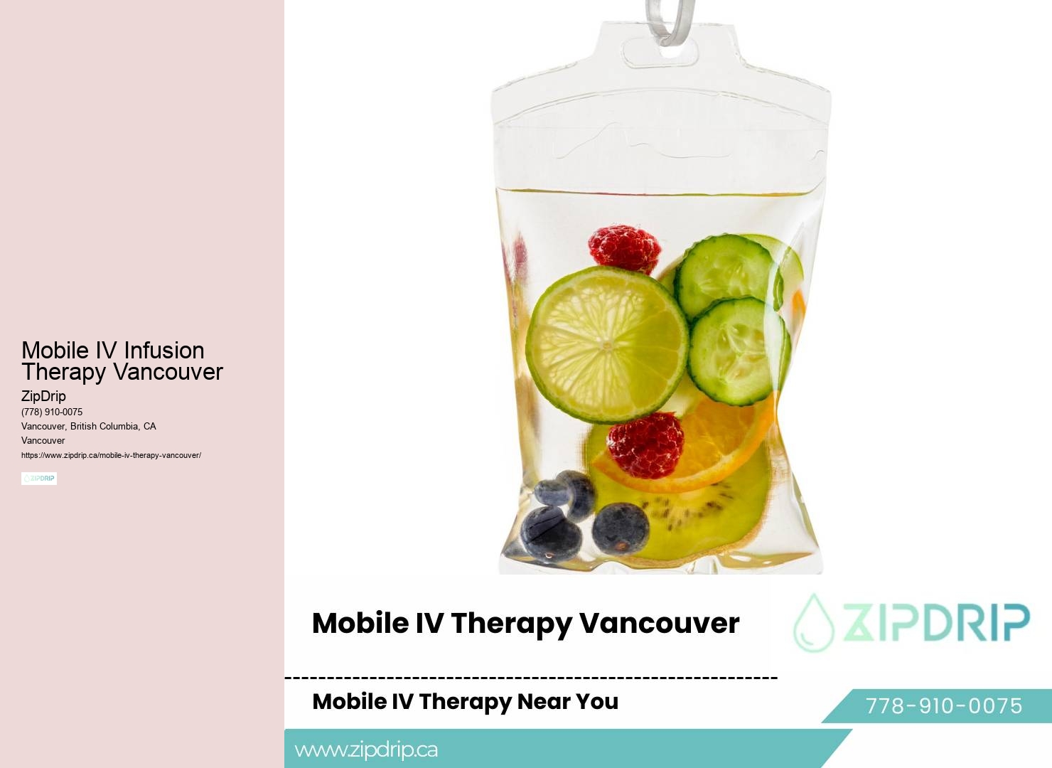 Mobile IV hydration drip therapy Vancouver