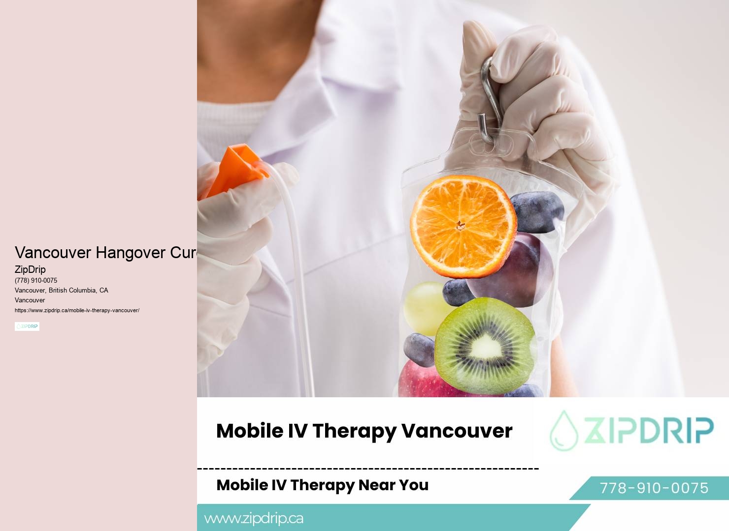 Mobile Intravenous Vitamin Therapy in Vancouver