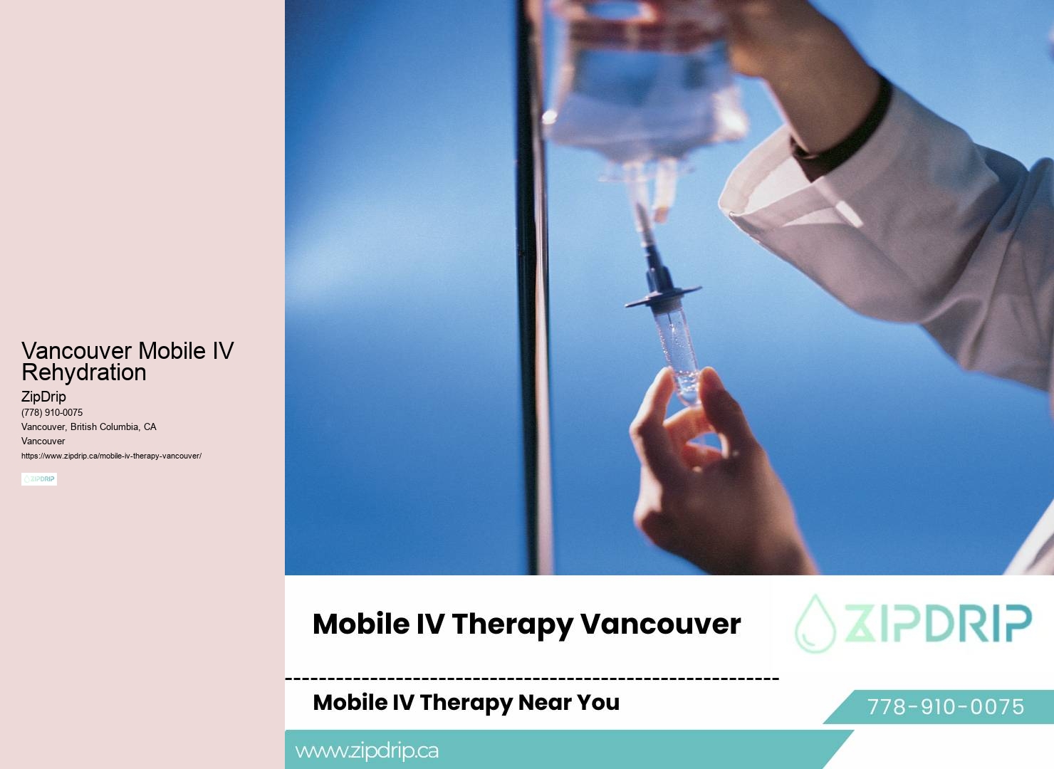 Mobile IV hydration infusion drip Vancouver